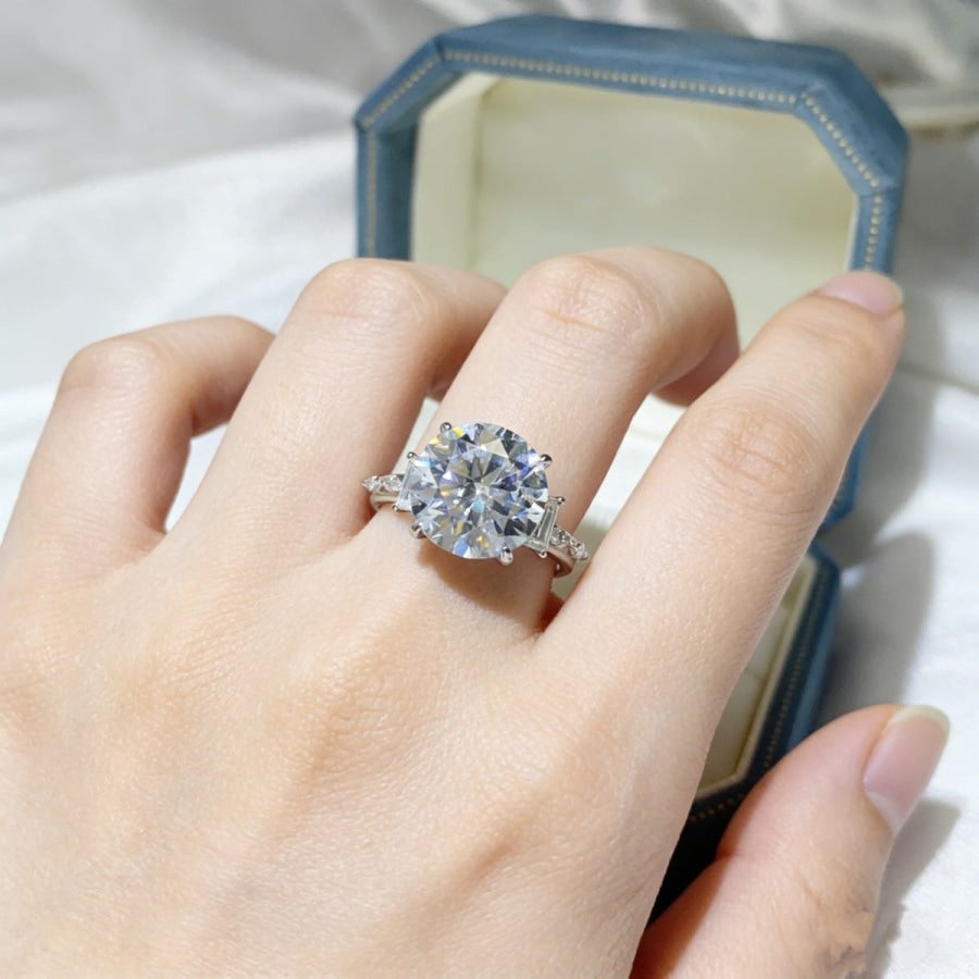 8 Carat Moissanite 925 Sterling Silver Ring Apparel and Accessories