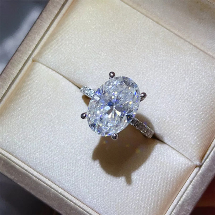 8 Carat Moissanite 925 Sterling Silver Ring Apparel and Accessories