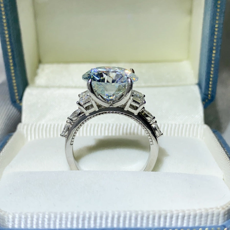 8 Carat Moissanite 925 Sterling Silver Ring Apparel and Accessories