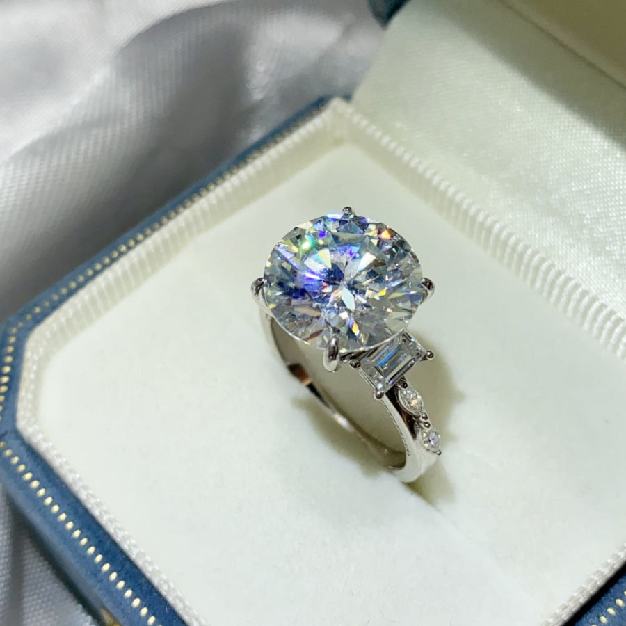 8 Carat Moissanite 925 Sterling Silver Ring Apparel and Accessories