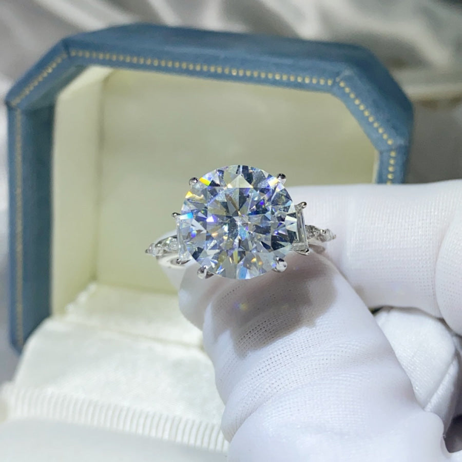 8 Carat Moissanite 925 Sterling Silver Ring Apparel and Accessories