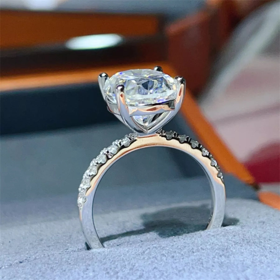 8 Carat Moissanite 925 Sterling Silver Ring Apparel and Accessories