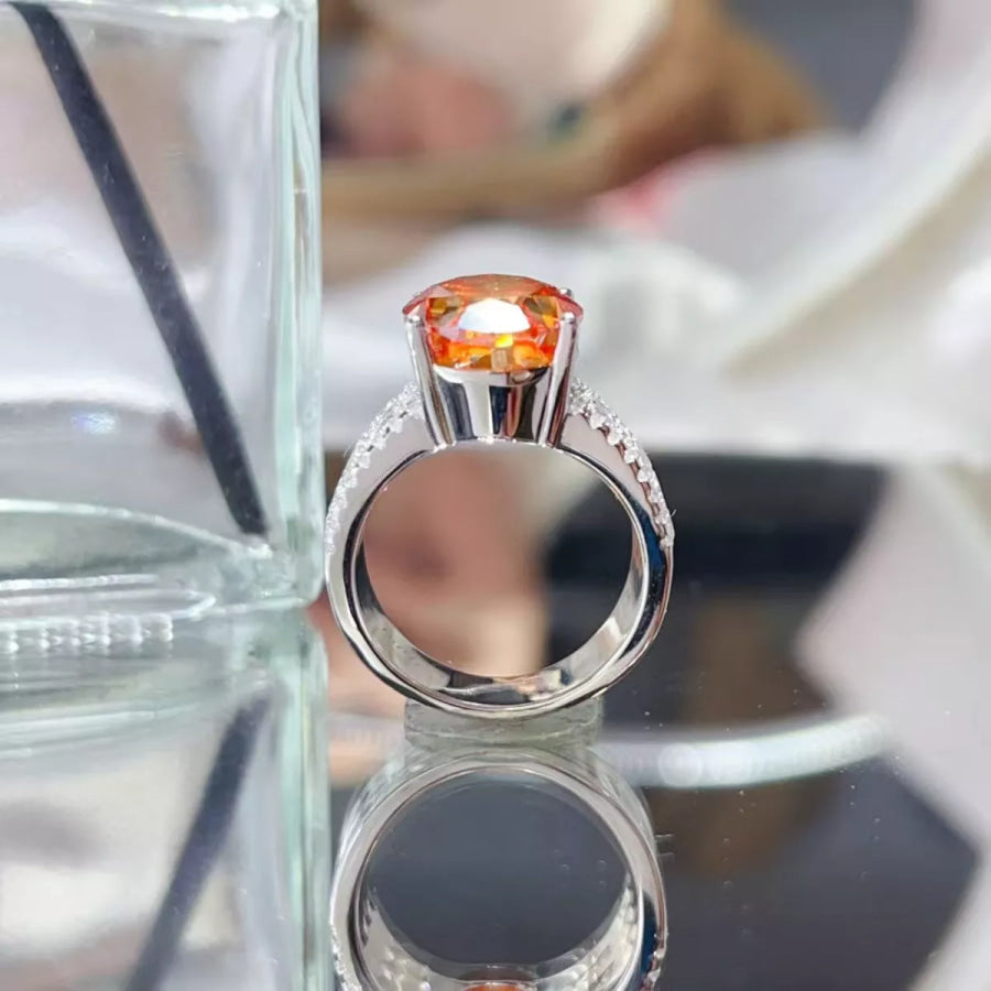 8 Carat Moissanite 925 Sterling Silver Ring Apparel and Accessories