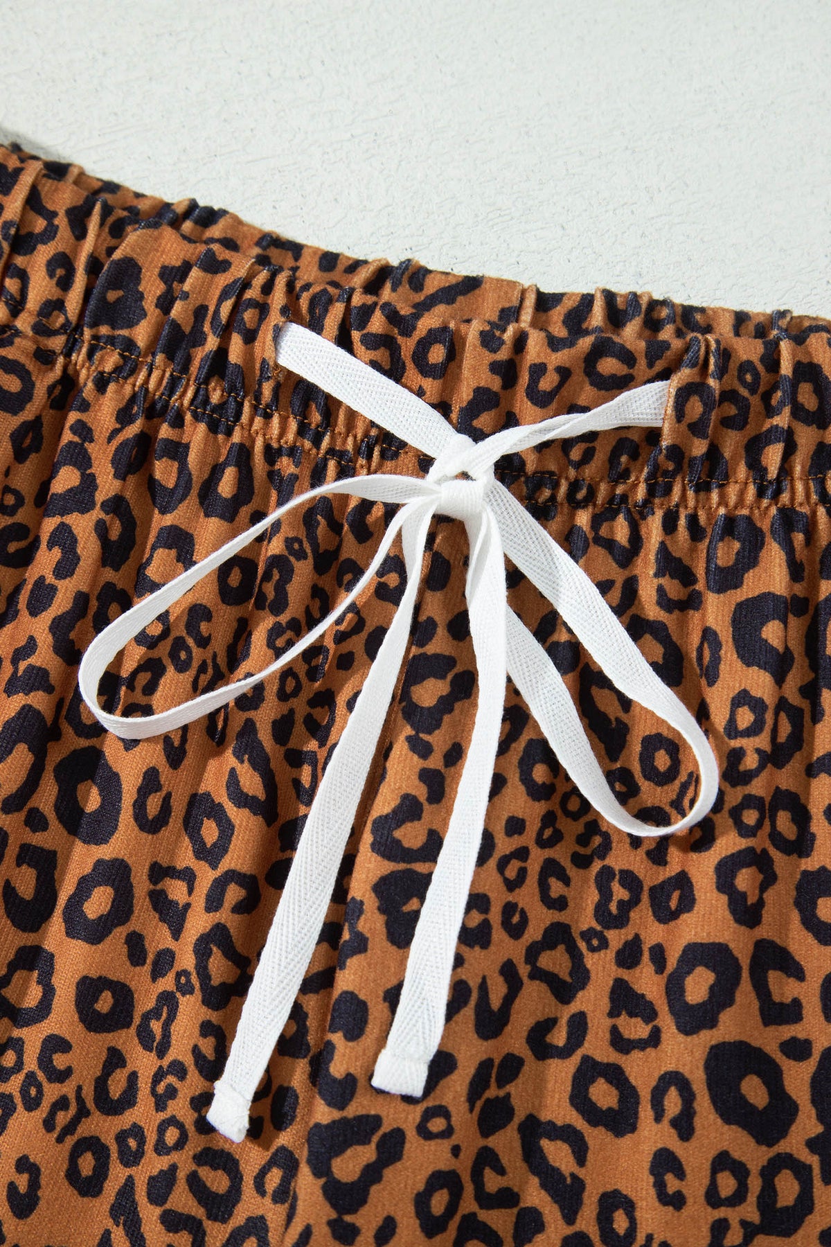 Brown Leopard Print Long Sleeve Top Relaxed Pant Set