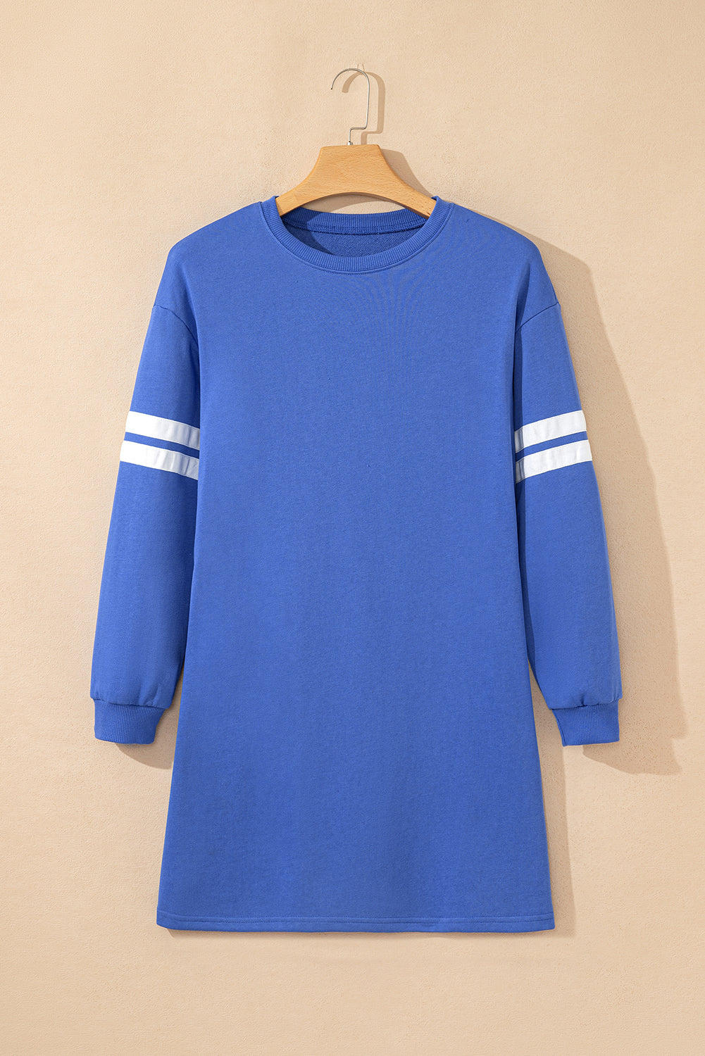 Orange Varsity Contrast Banded Sleeve Shift Sweatshirt Dress