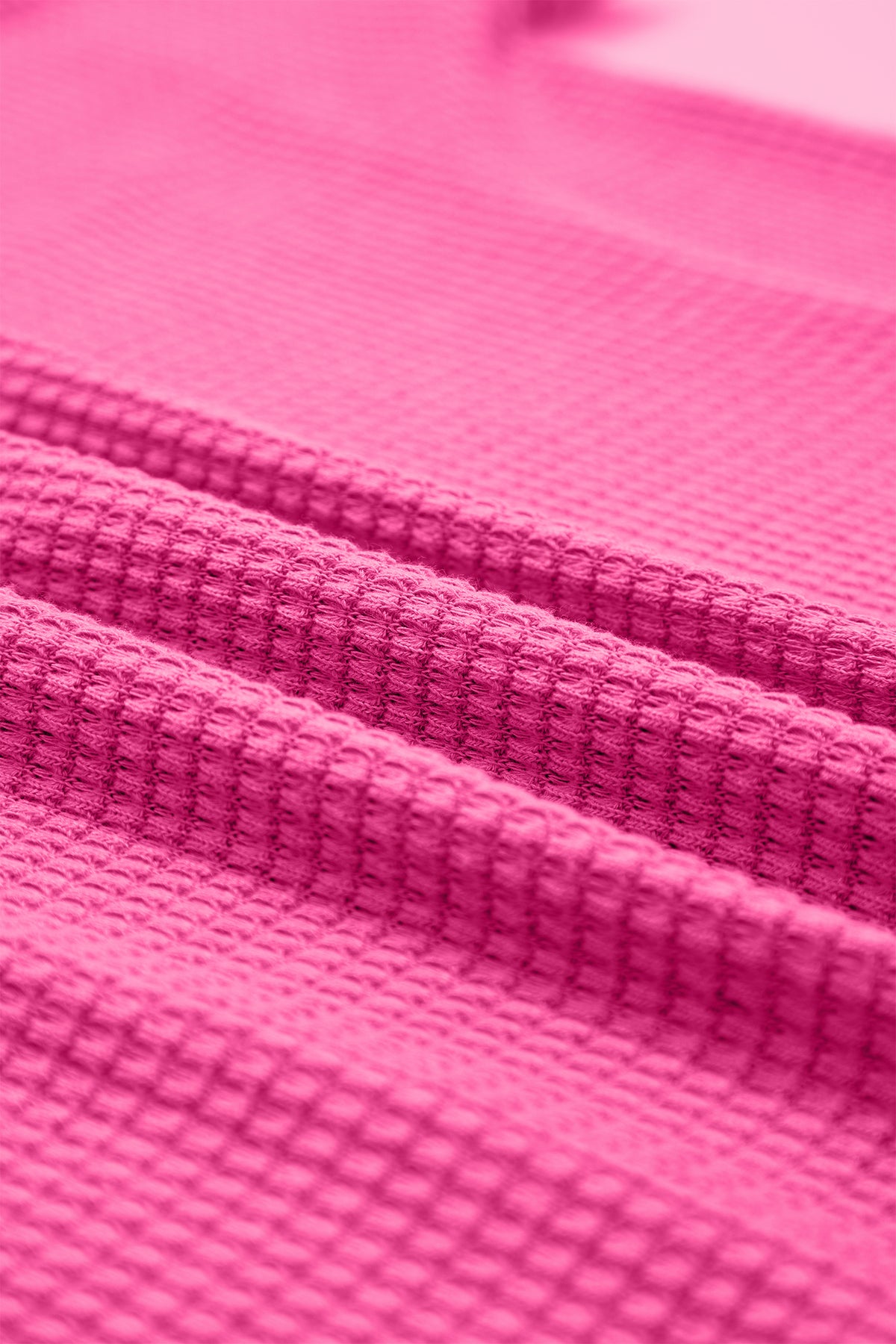 Strawberry Pink Waffle V Neck Short Sleeve Knit Top