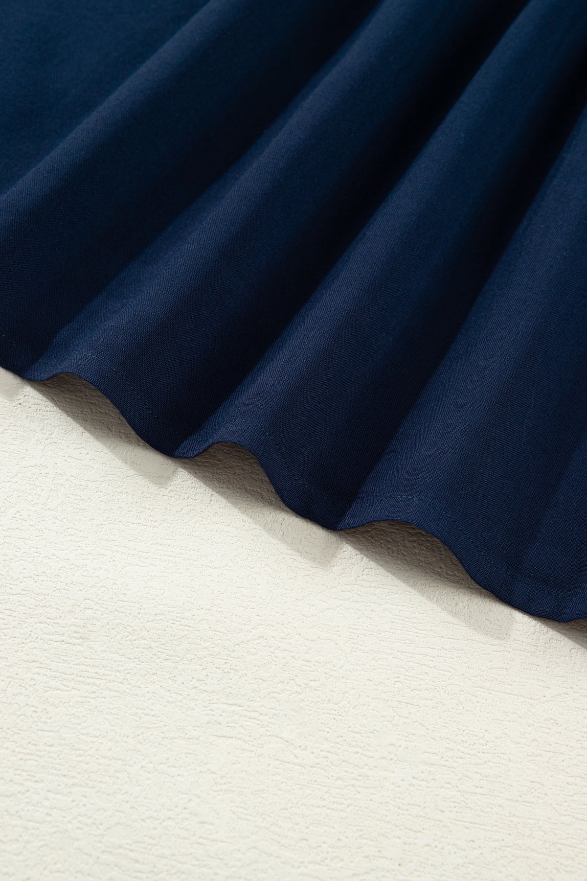 Navy Blue Button Detail Leopard Metallic Trim Short Sleeve Tunic Dress