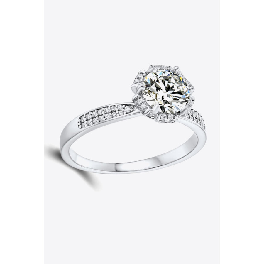 925 Sterling Silver 1 Carat Moissanite Ring