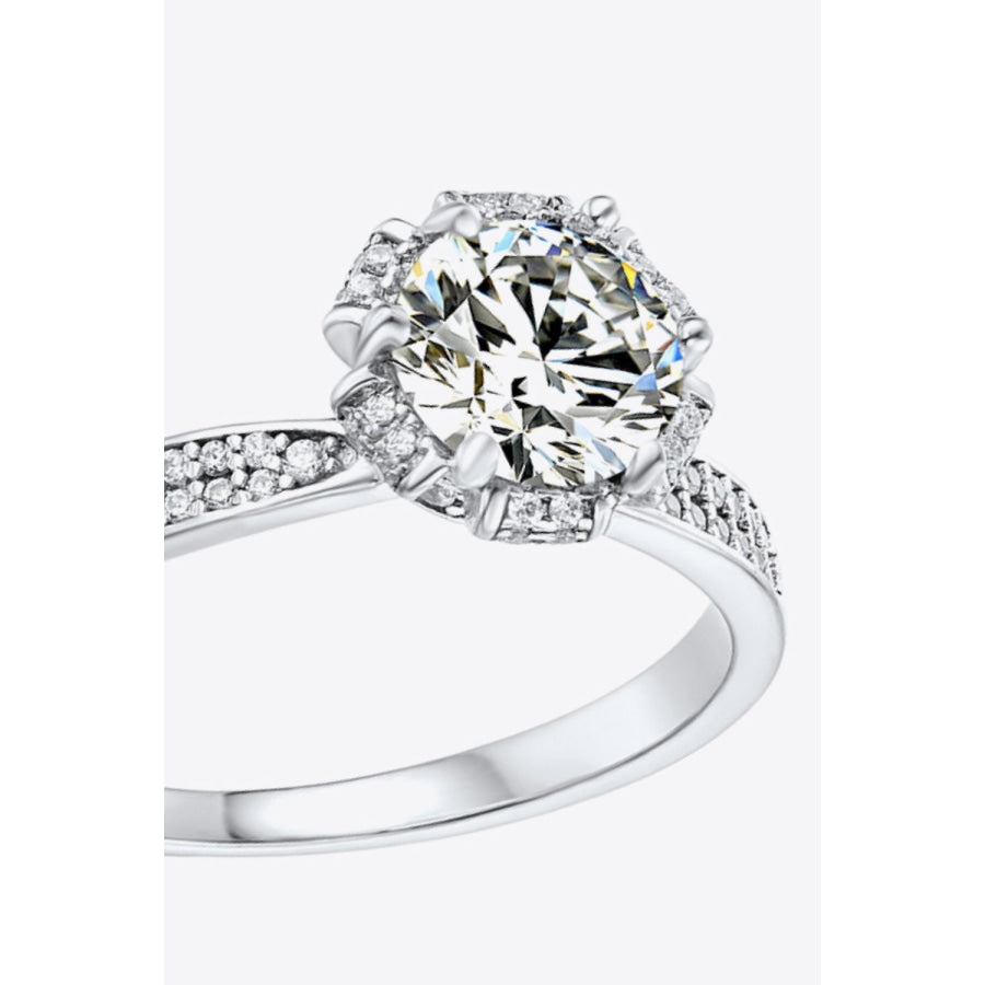 925 Sterling Silver 1 Carat Moissanite Ring