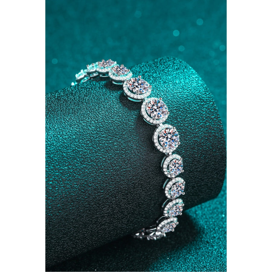 925 Sterling Silver 10.4 Carat Moissanite Bracelet Silver / One Size