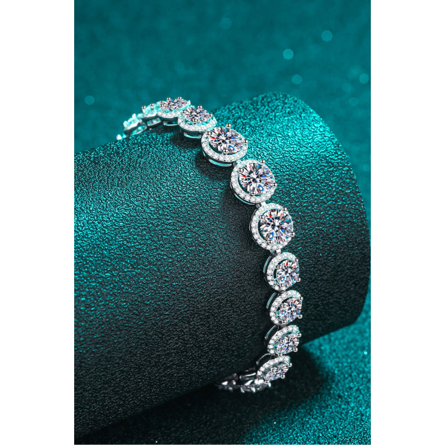 925 Sterling Silver 10.4 Carat Moissanite Bracelet Silver / One Size