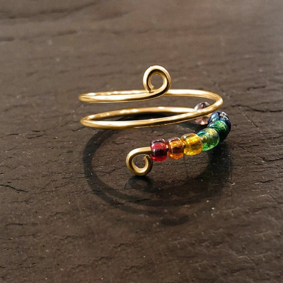 925 Sterling Silver Bead Wrap Ring Apparel and Accessories