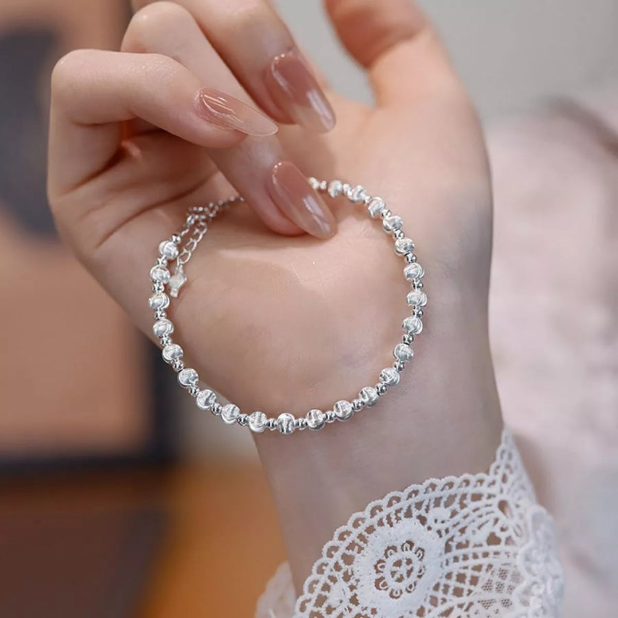925 Sterling Silver Beaded Bracelet / onesize Apparel and Accessories