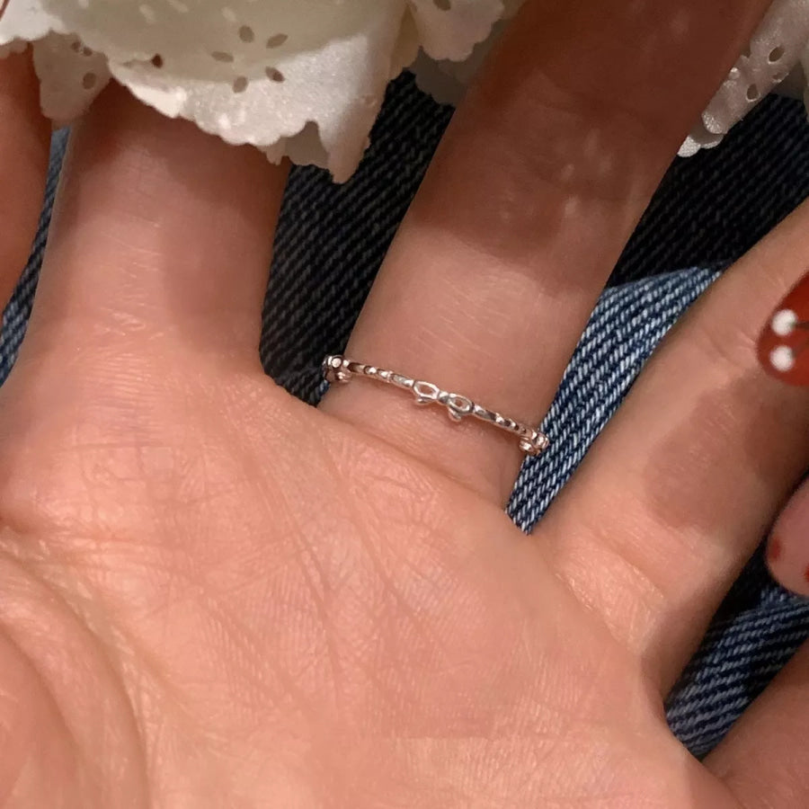 925 Sterling Silver Bow Open Ring Silver / One Size Apparel and Accessories