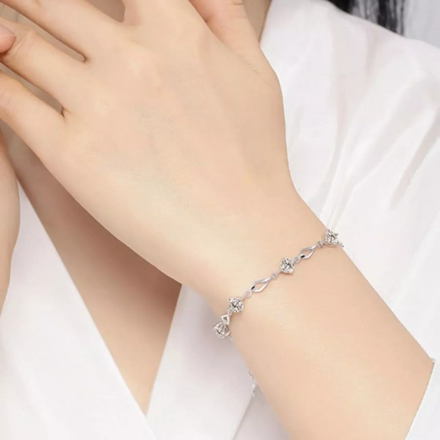 925 Sterling Silver Bracelet Silver / onesize Apparel and Accessories