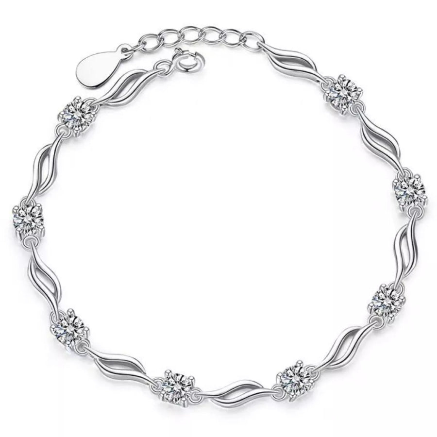 925 Sterling Silver Bracelet Silver / onesize Apparel and Accessories