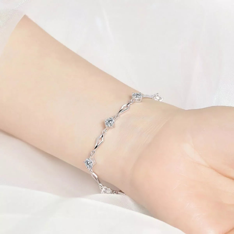 925 Sterling Silver Bracelet Silver / onesize Apparel and Accessories
