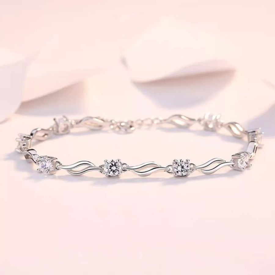 925 Sterling Silver Bracelet Silver / onesize Apparel and Accessories