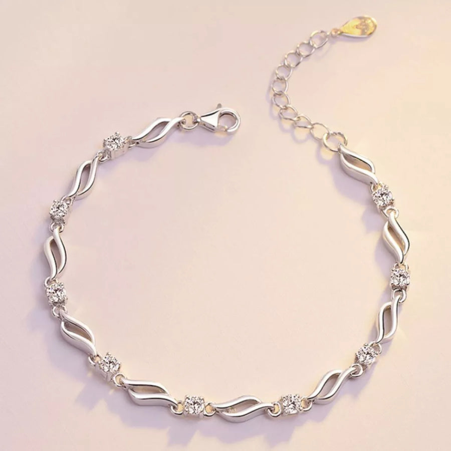 925 Sterling Silver Bracelet Silver / onesize Apparel and Accessories