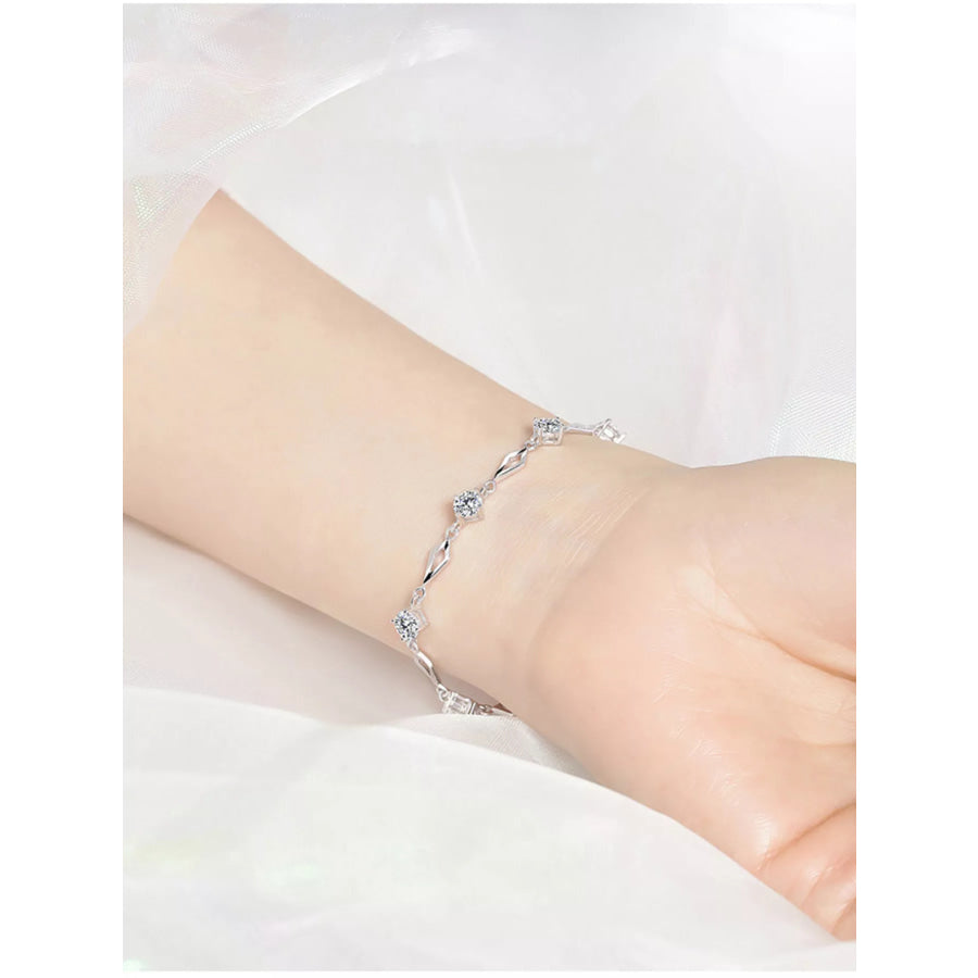 925 Sterling Silver Bracelet Silver / onesize Apparel and Accessories