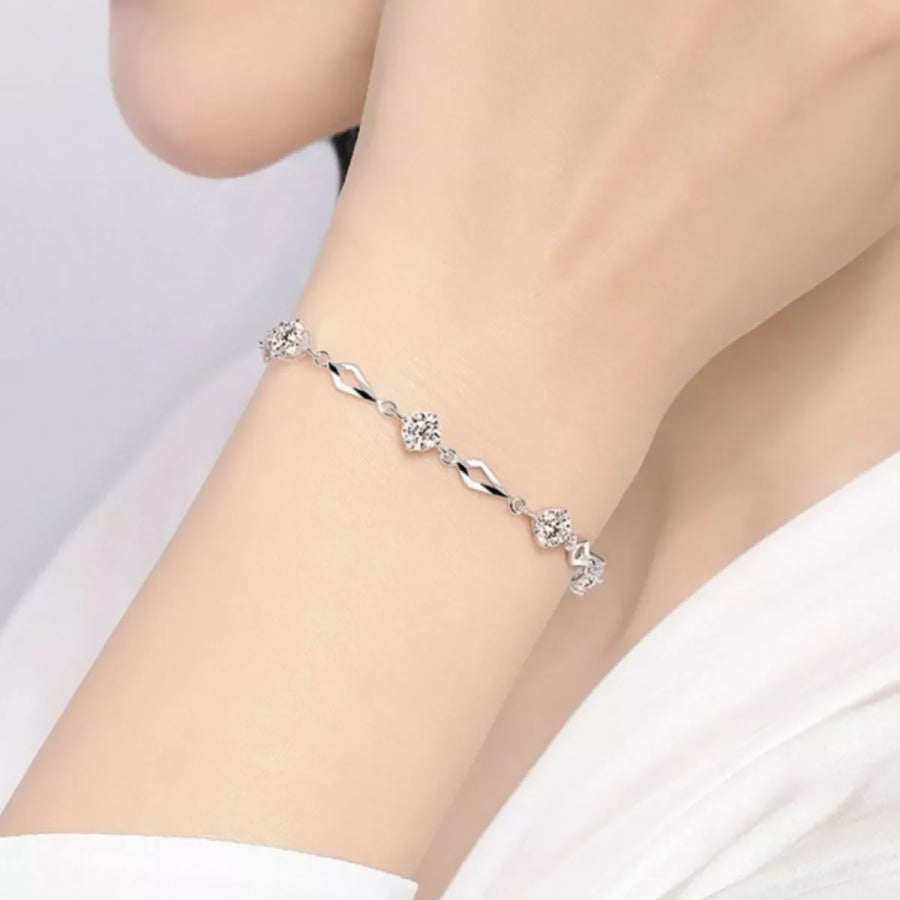 925 Sterling Silver Bracelet Silver / onesize Apparel and Accessories