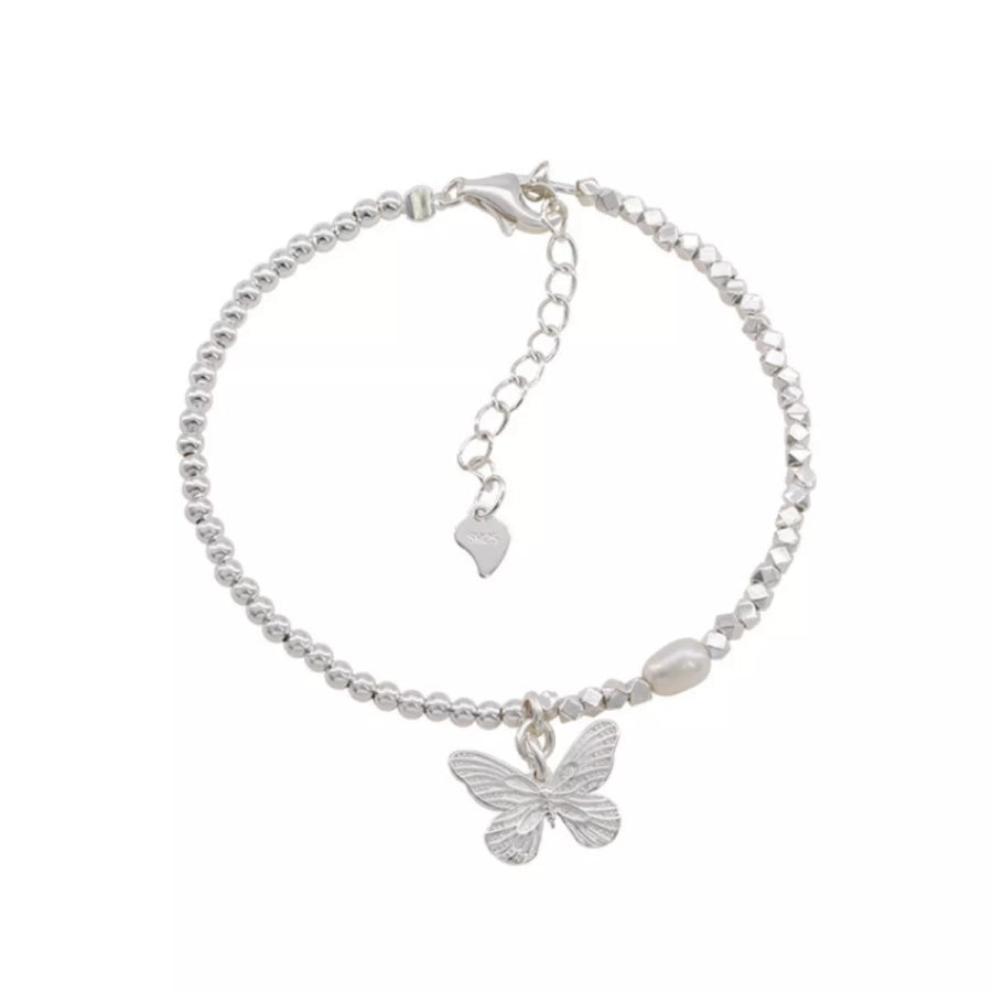 925 Sterling Silver Butterfly Bracelet Silver / One Size Apparel and Accessories