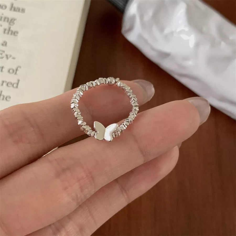 925 Sterling Silver Butterfly Ring Silver / One Size Apparel and Accessories