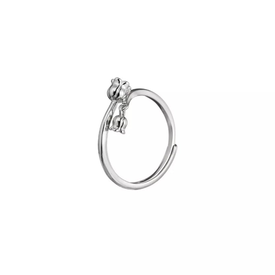 925 Sterling Silver Bypass Ring Silver / ONESIZE Apparel and Accessories