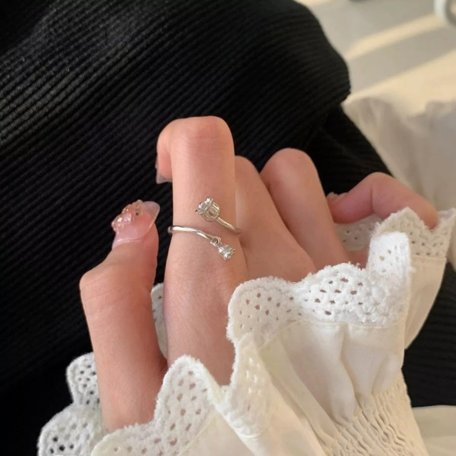 925 Sterling Silver Bypass Ring Silver / ONESIZE Apparel and Accessories