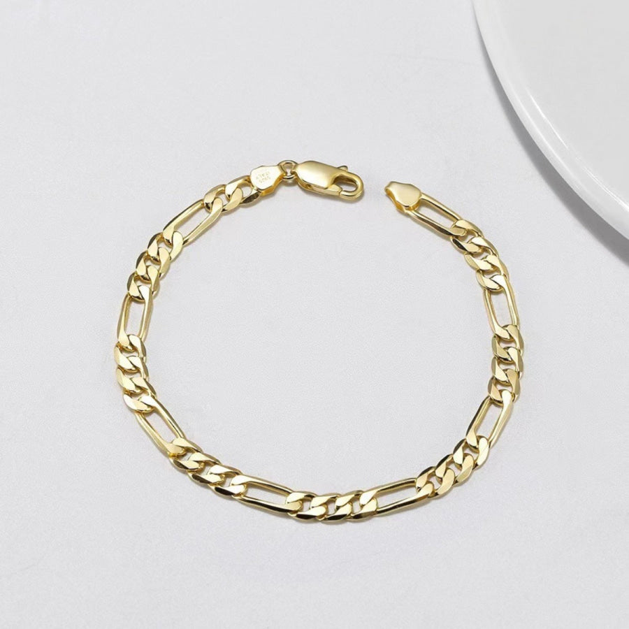 925 Sterling Silver Chain Bracelet Silver / One Size Apparel and Accessories