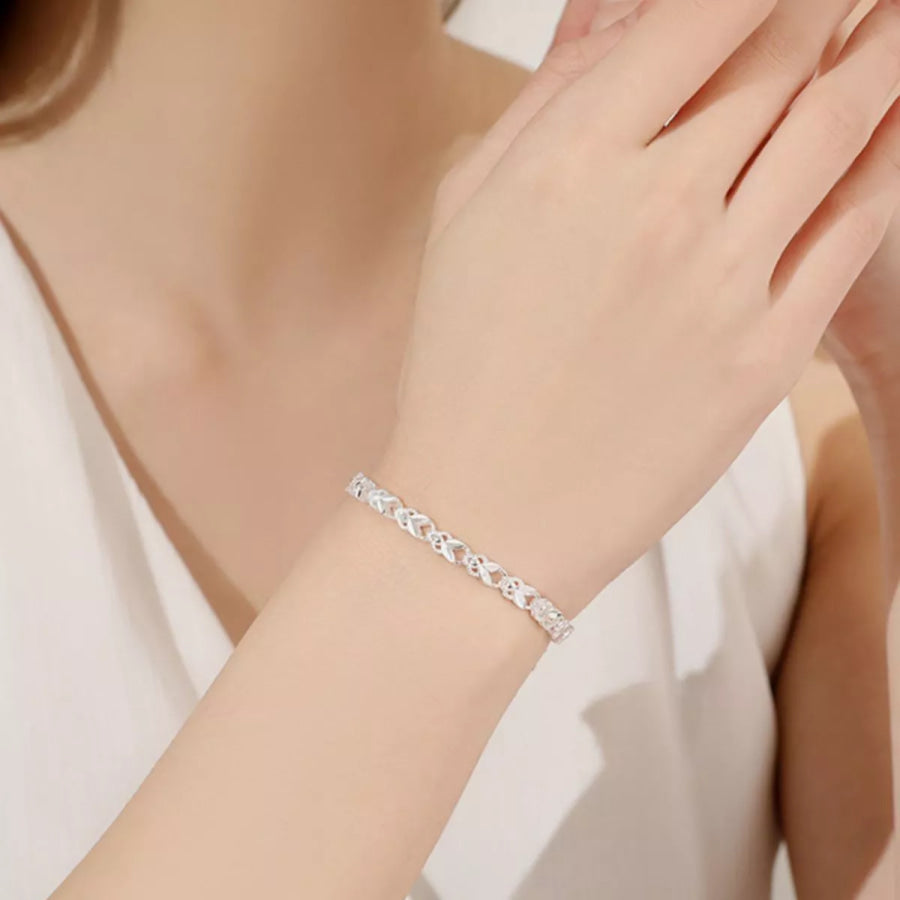 925 Sterling Silver Chain Bracelet Silver / One Size Apparel and Accessories