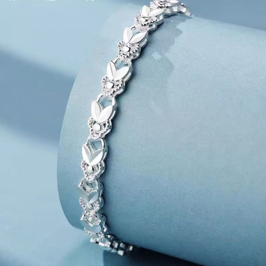 925 Sterling Silver Chain Bracelet Silver / One Size Apparel and Accessories