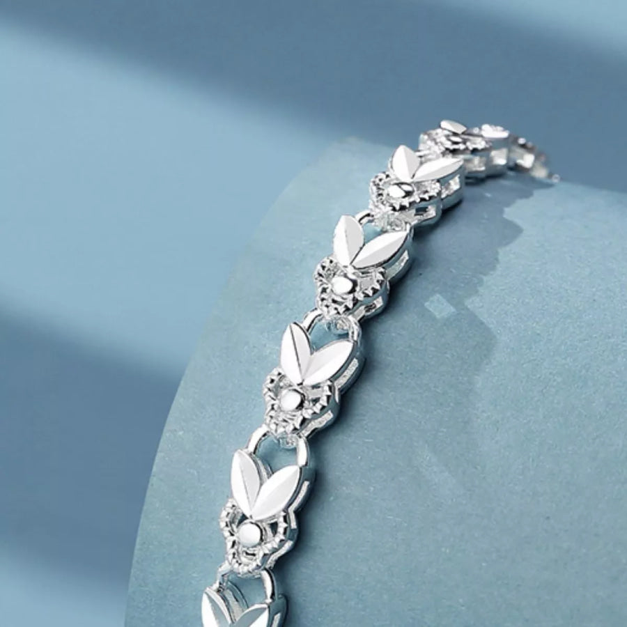 925 Sterling Silver Chain Bracelet Silver / One Size Apparel and Accessories
