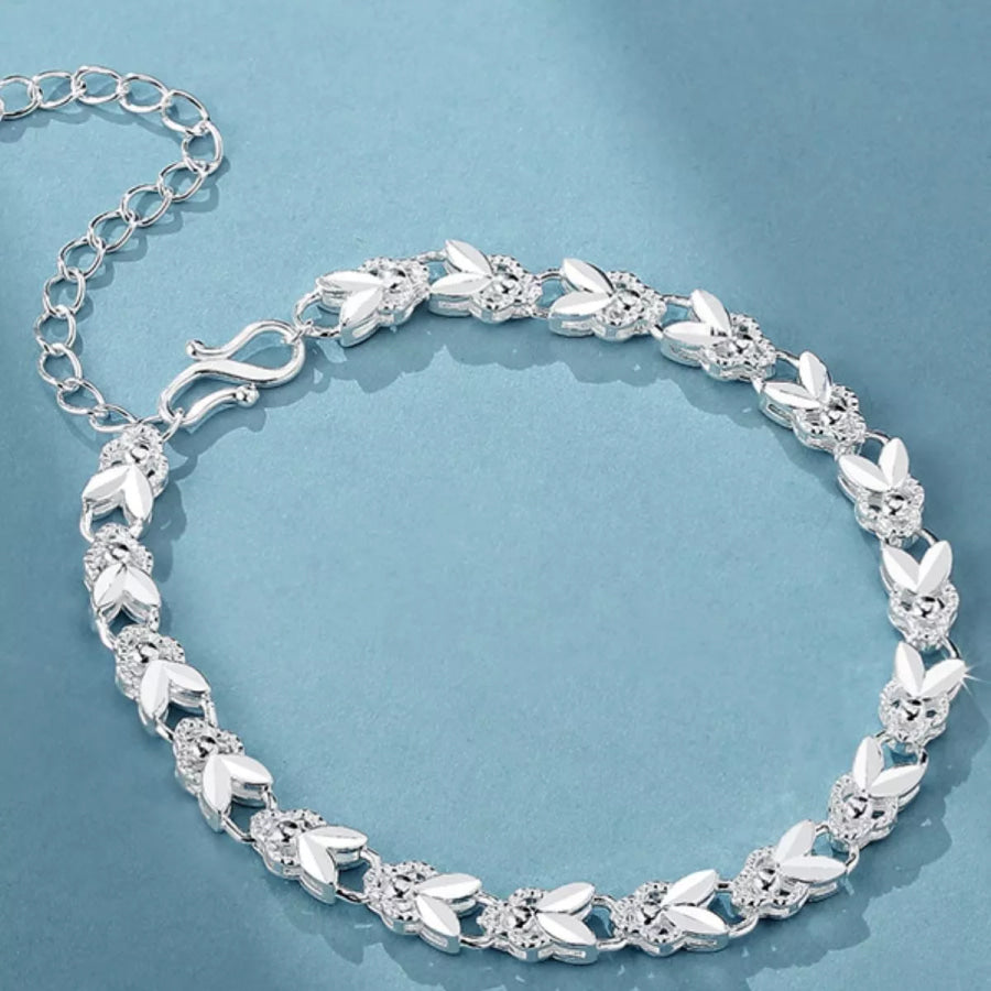 925 Sterling Silver Chain Bracelet Silver / One Size Apparel and Accessories