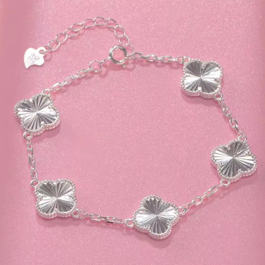 925 Sterling Silver Chain Four Leaf Clover Bracelet / onesize Apparel and Accessories