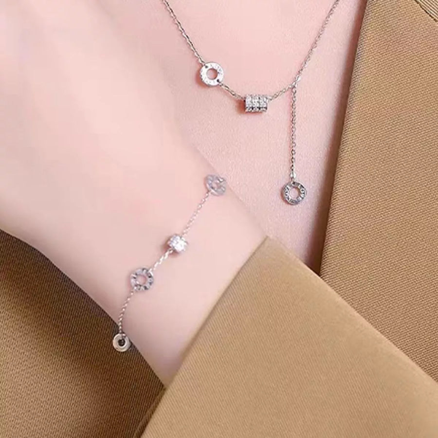 925 Sterling Silver Chain Geometric Bracelet Silver / onesize Apparel and Accessories
