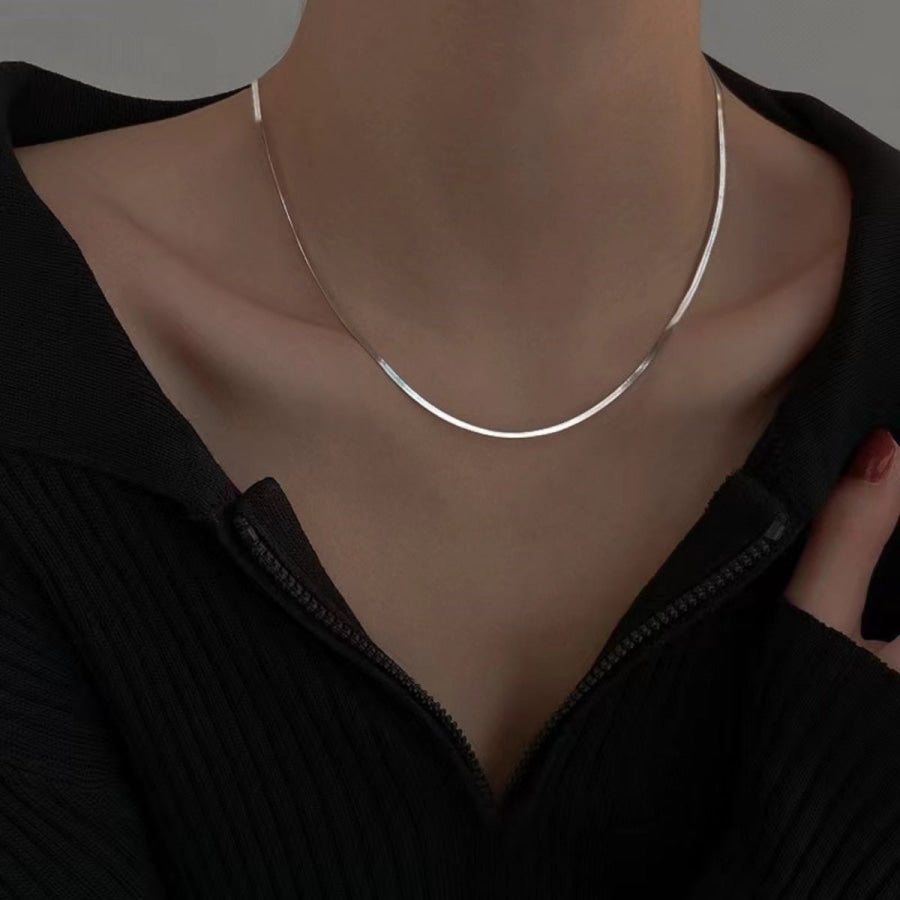 925 Sterling Silver Chain Necklace Silver / One Size Apparel and Accessories