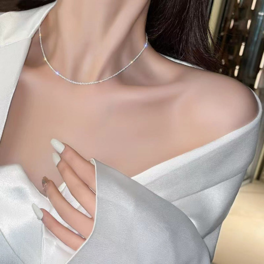 925 Sterling Silver Chain Necklace Silver / One Size Apparel and Accessories