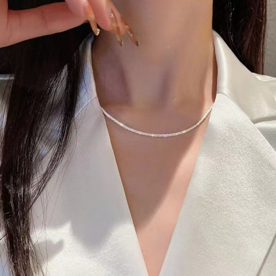 925 Sterling Silver Chain Necklace Silver / One Size Apparel and Accessories