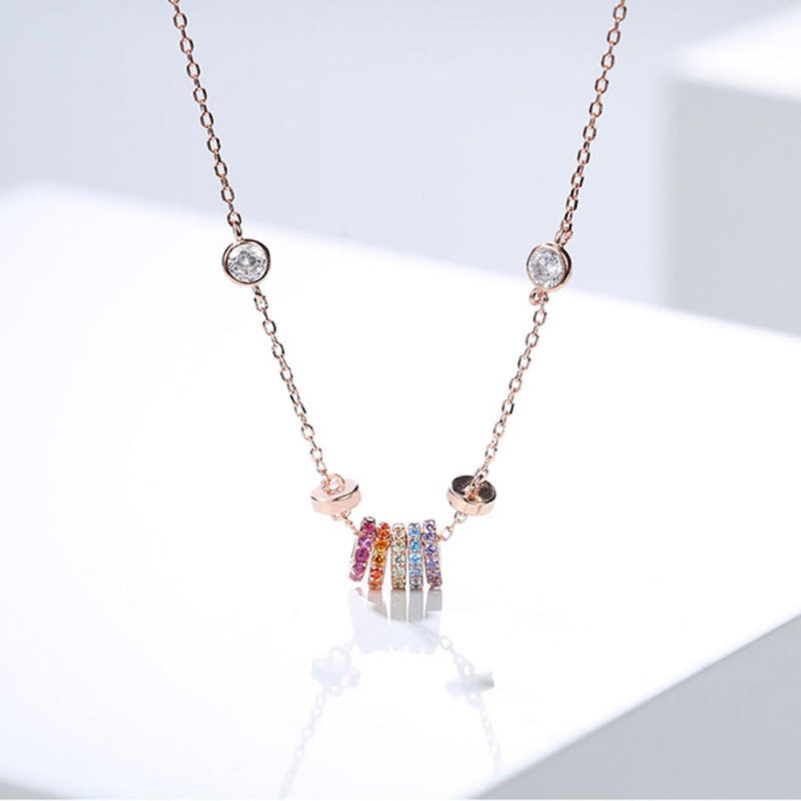 925 Sterling Silver Circle Pendant Necklace Apparel and Accessories