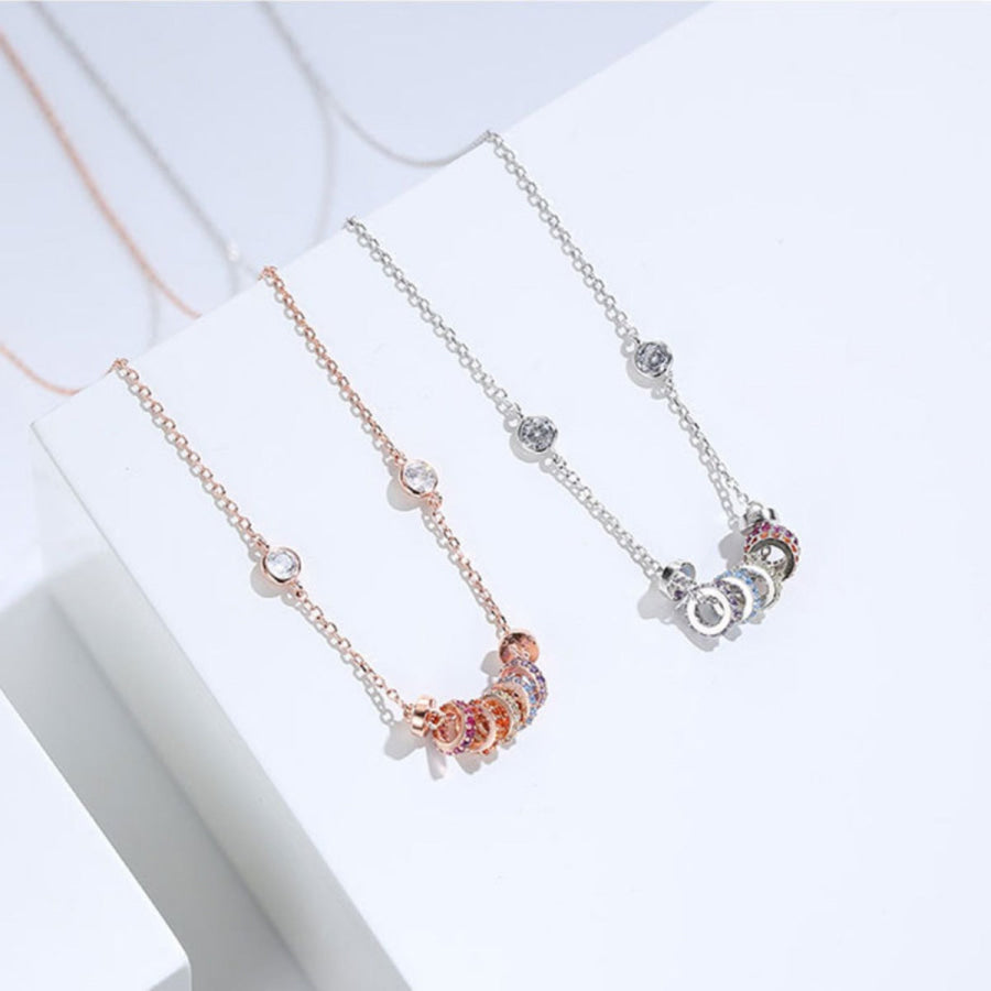 925 Sterling Silver Circle Pendant Necklace Apparel and Accessories
