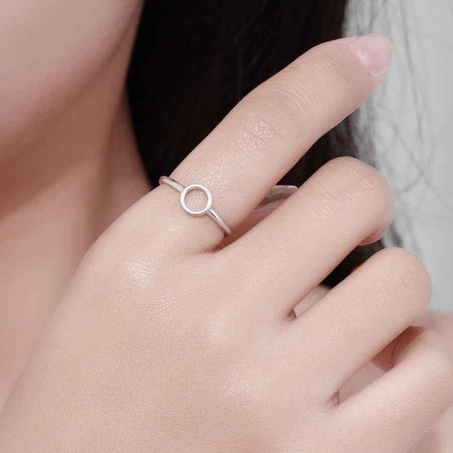 925 Sterling Silver Circle Ring Silver / 6 Apparel and Accessories