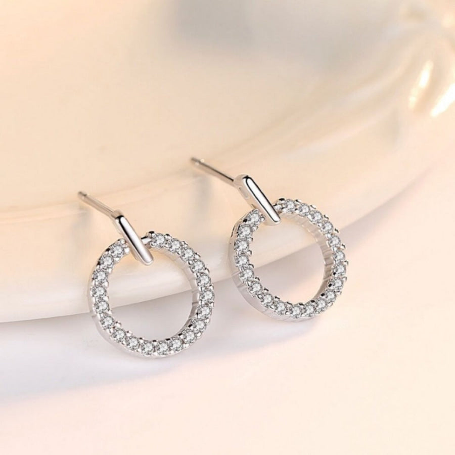 925 Sterling Silver Circle Stud Earrings Silver / One Size Apparel and Accessories