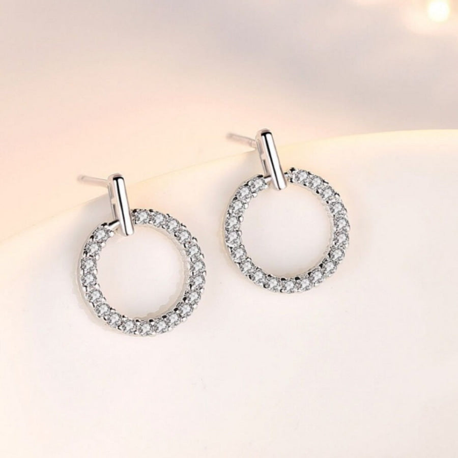 925 Sterling Silver Circle Stud Earrings Silver / One Size Apparel and Accessories