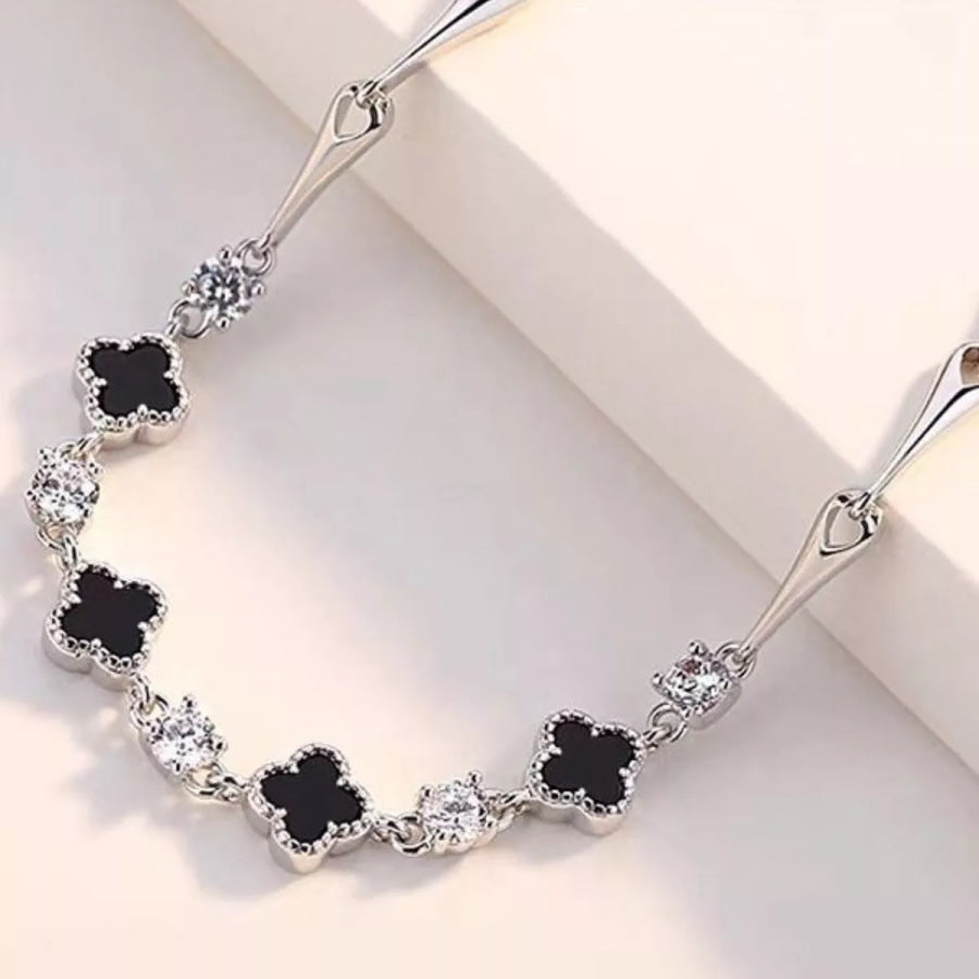925 Sterling Silver Clover Charm Bracelet Silver / onesize Apparel and Accessories