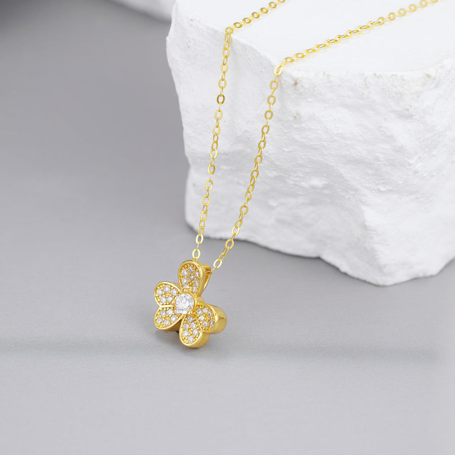 925 Sterling Silver Clover Pendant Necklace Apparel and Accessories