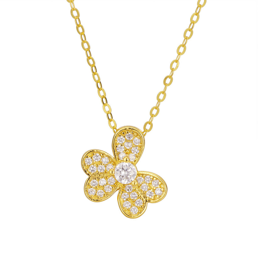 925 Sterling Silver Clover Pendant Necklace Apparel and Accessories