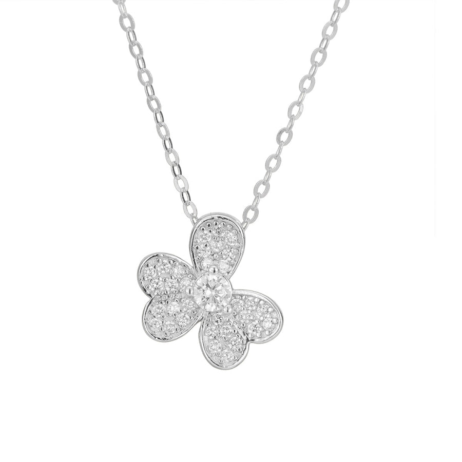 925 Sterling Silver Clover Pendant Necklace Apparel and Accessories