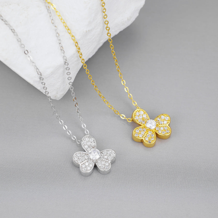 925 Sterling Silver Clover Pendant Necklace Apparel and Accessories