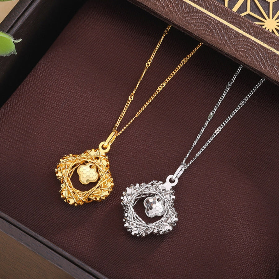 925 Sterling Silver Clover Pendant Necklace Apparel and Accessories